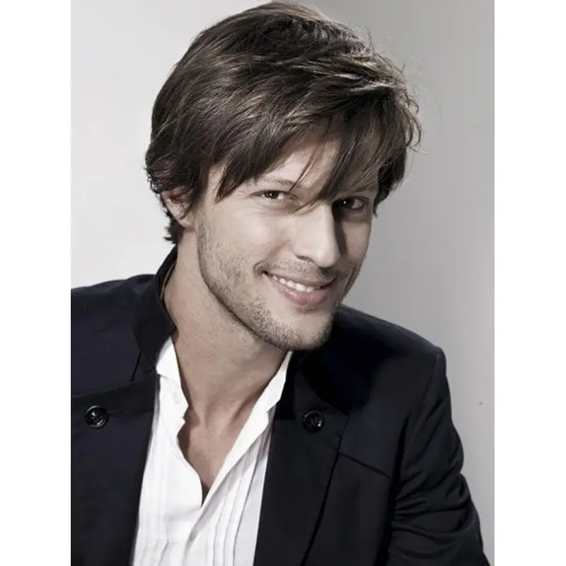 New Short Straight Black Men Wigs