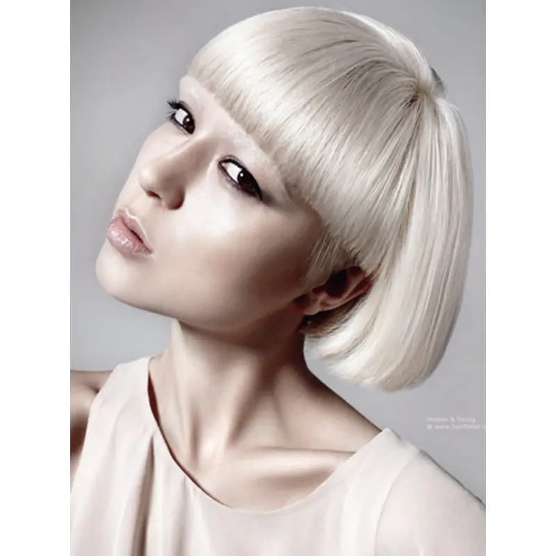 Young Fashion Platinum Blonde Short Bobs Lace Front Wigs