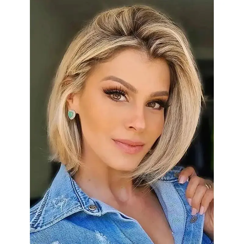 10" Straight Bobs Synthetic Medium Wigs