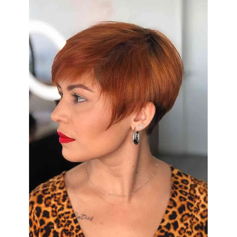 Short Synthetic Wigs For Daily Party Fabulous Copper Pixie Wigs