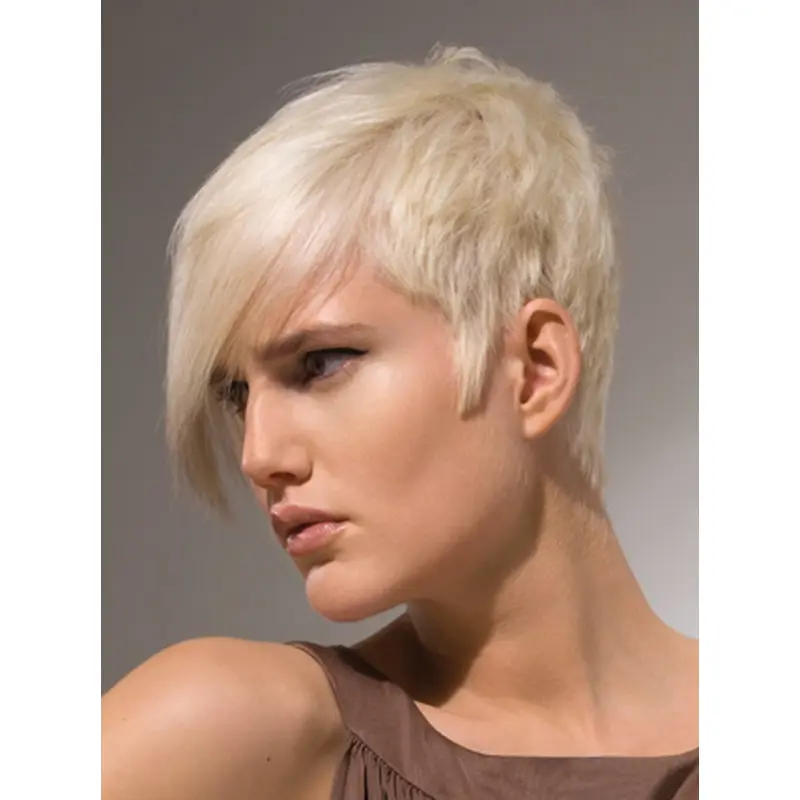 Young Fashion Platinum Blonde Short Layered Capless Synthetic Wigs