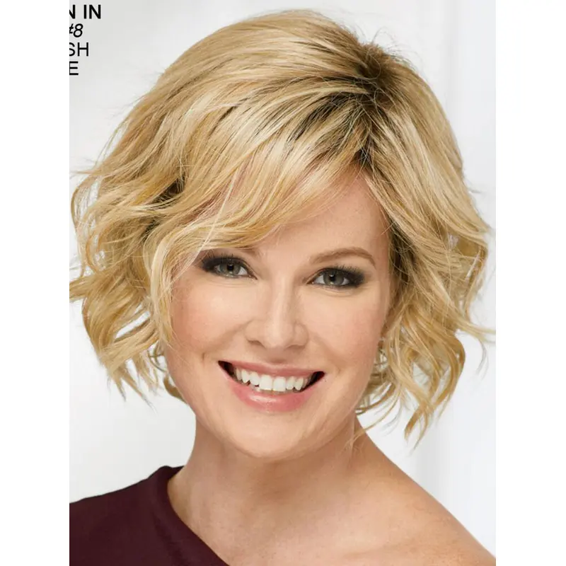 10" Chin Length Blonde Wavy Beautiful Bob Wigs