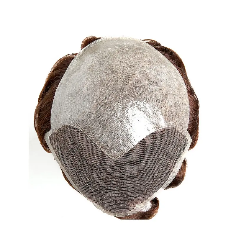 100% Human Hair Thin Skin Base With French Lace Front Toupee