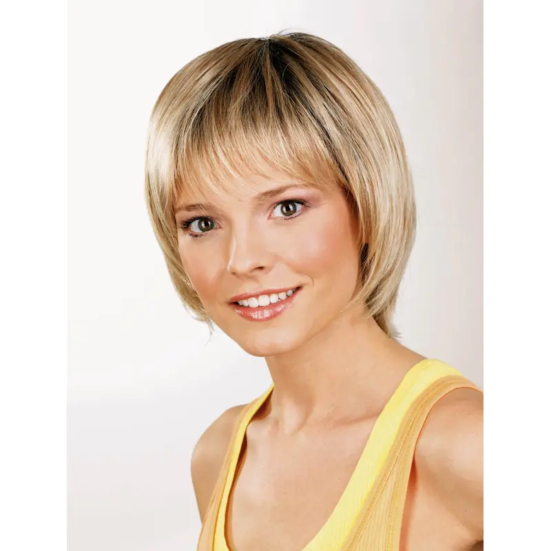 Capless Synthetic 10" Straight Ombre/2 tone Chin Length Graduated Bob Wigs