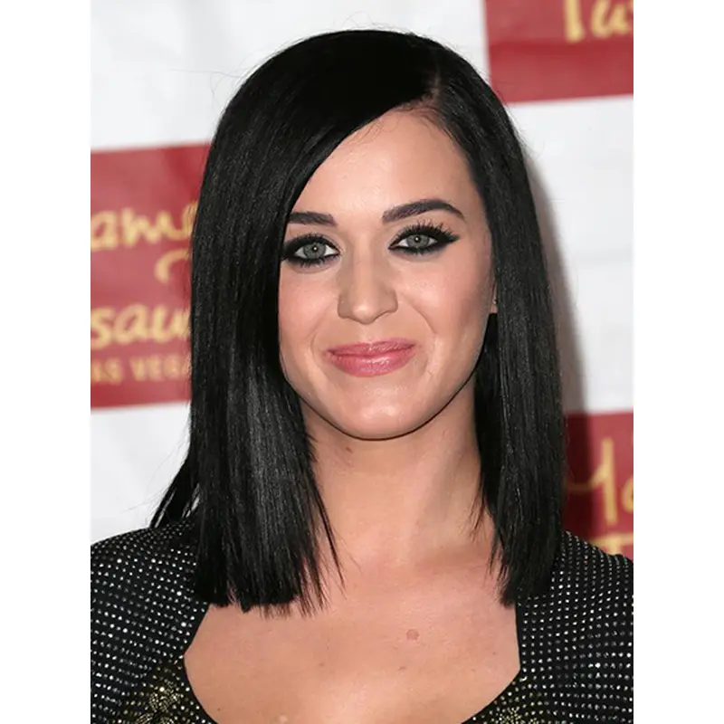 Elegant Black Straight Shoulder Length Katy Perry Wigs