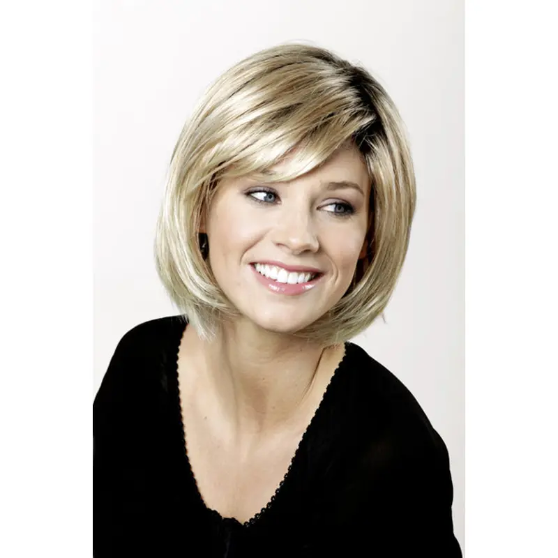 Monofilament Synthetic 10" Straight Ombre/2 tone Chin Length Wigs Bobs