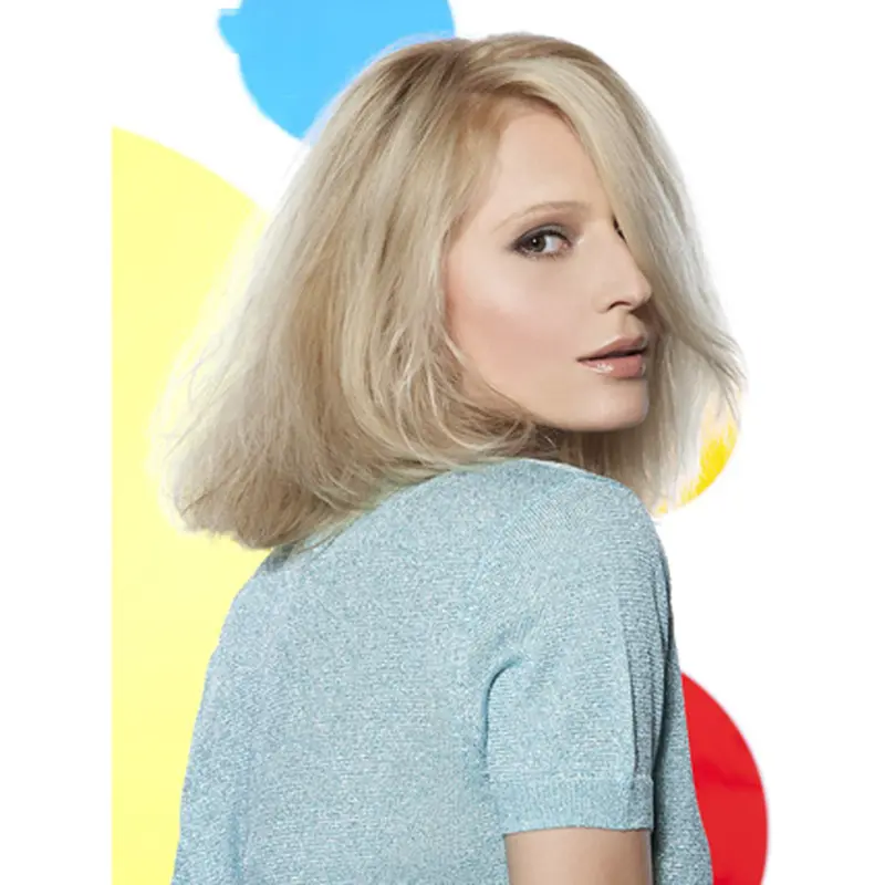 Young Fashion Long Bobs Platinum Blonde Full Lace Human Wigs