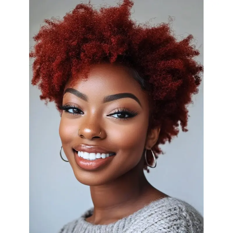 African American Wig Styles 6" Monofilament Remy Human Hair Without Bangs Wigs