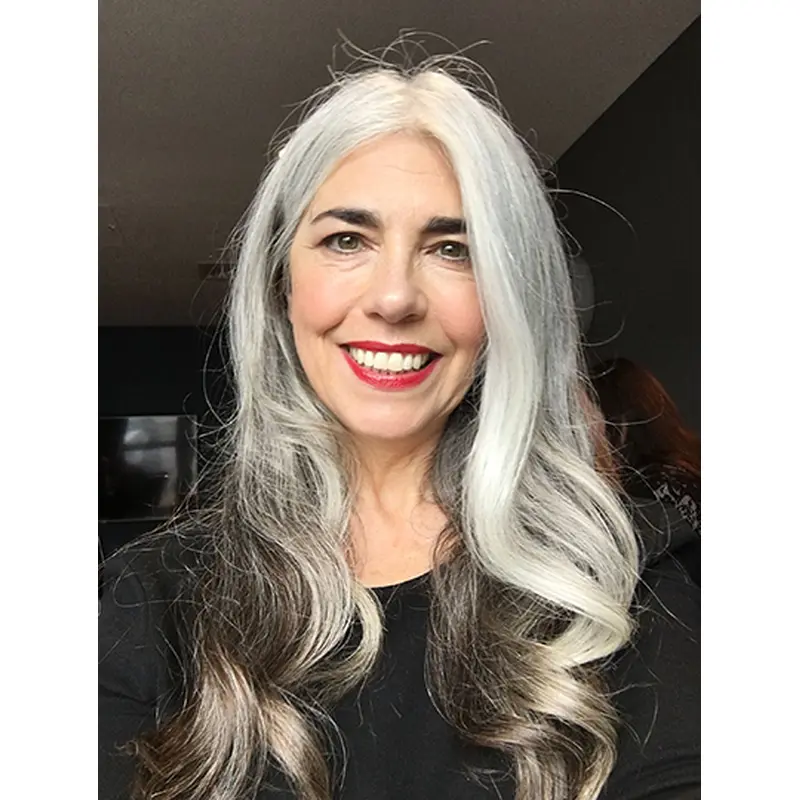 Long 18" Straight Without Bangs Lace Front Women Wigs