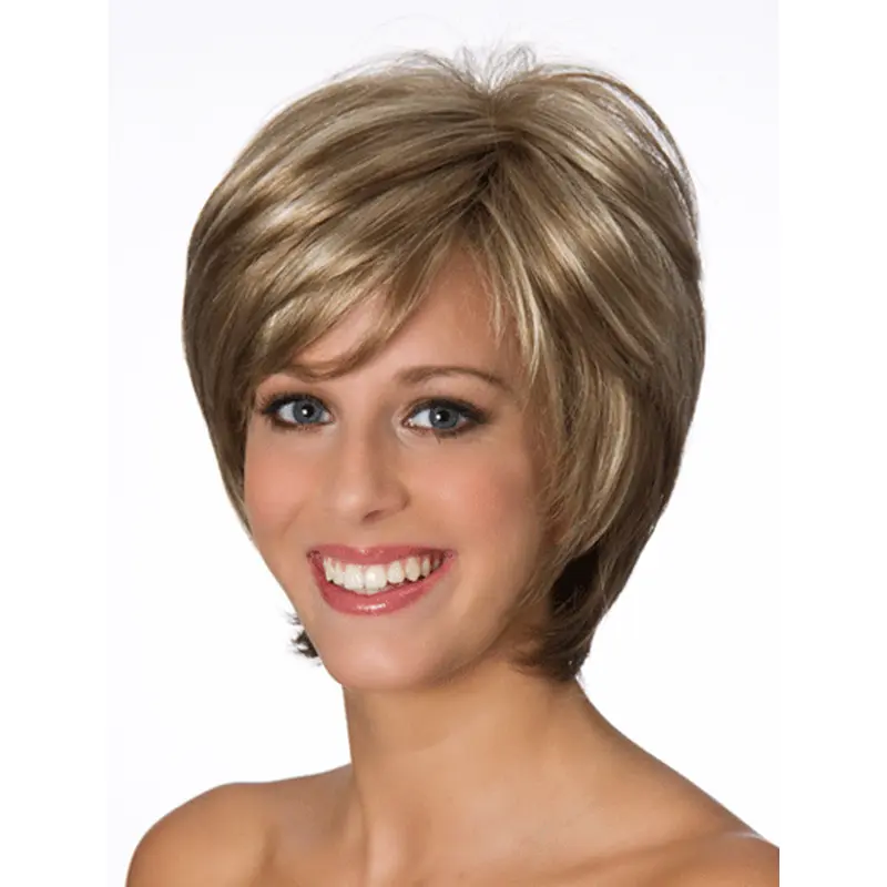 Real Human Blonde Layered Wavy 8" Wigs