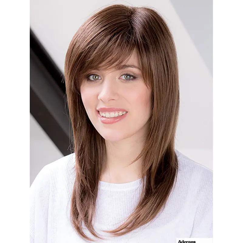 Straight 14" Capless Auburn Layered Synthetic Medium Length Hairstyles