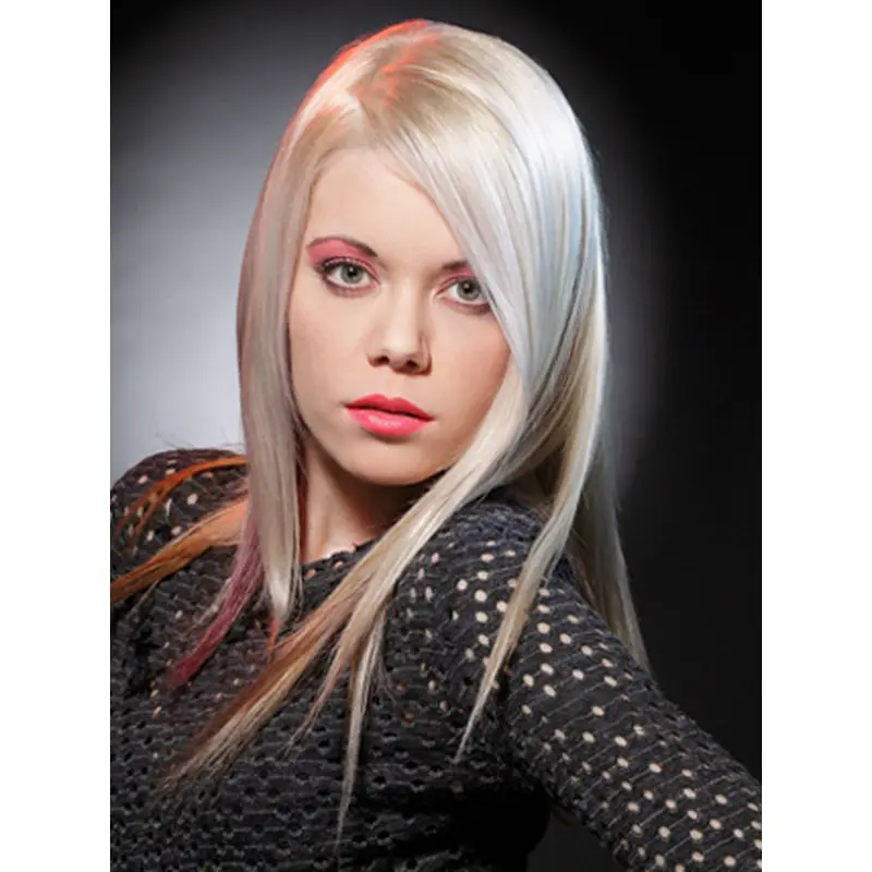 Young Fashion Platinum Blonde 16 Inchees Straight Lace Front Wigs