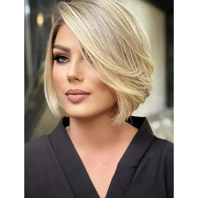 10" Straight Bobs Synthetic Ladies Wigs