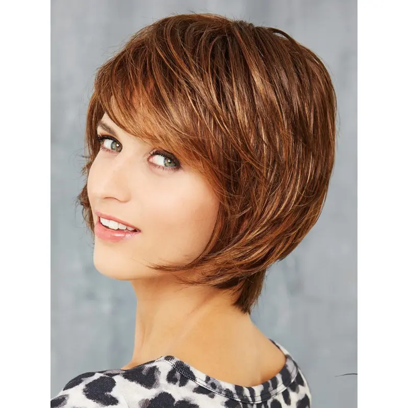 Capless Auburn Synthetic 10" Chin Length Wigs Bobs