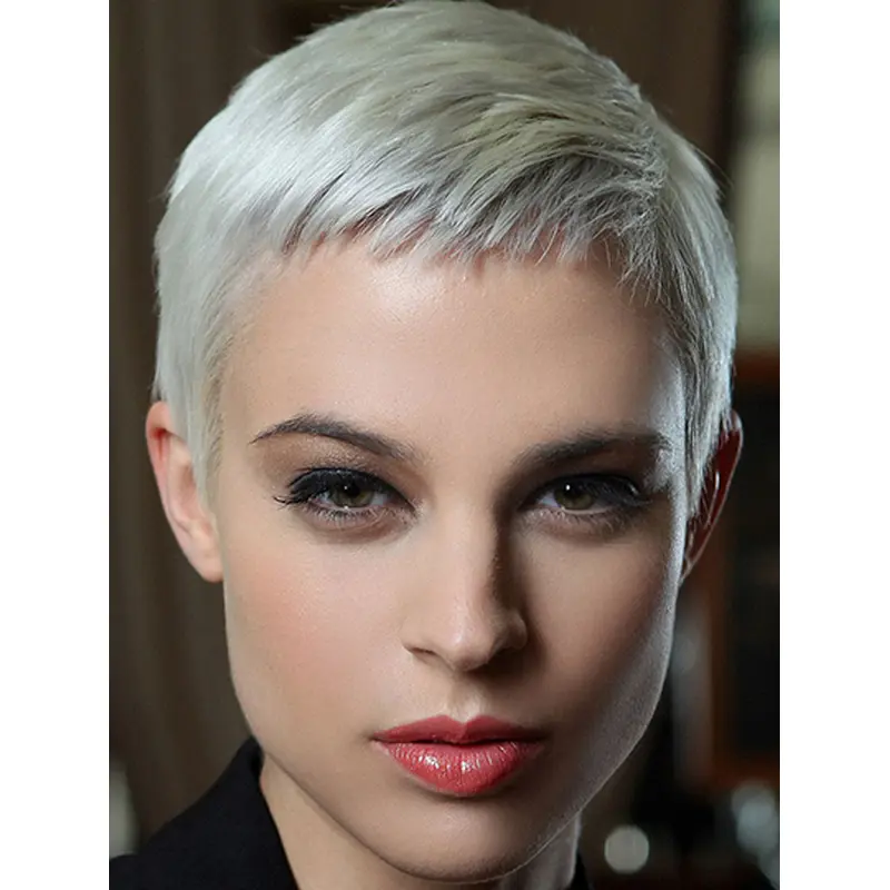 Cropped 4" Straight Boycuts Lace Front Short Wigs