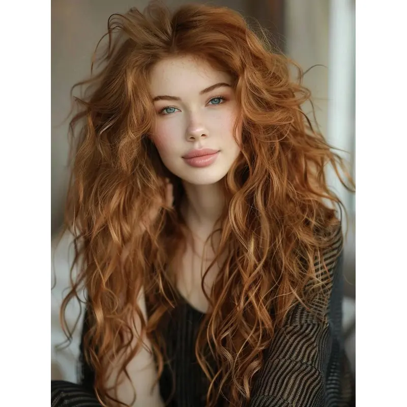 Long Curly Wig 22" Lace Front Layered Wigs