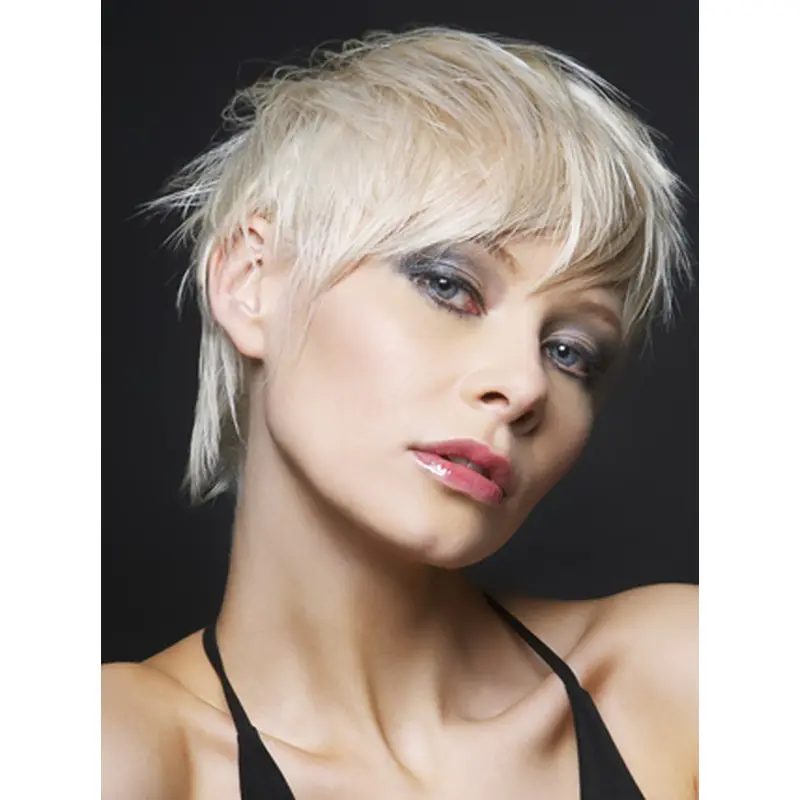Young Fashion Cute Platinum Blonde Layers Lace Front Wigs