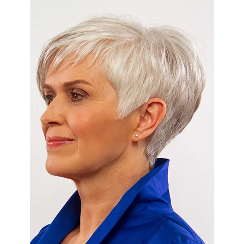 With Bangs Remy Human Hair Lace Front Straight Short Haircuts