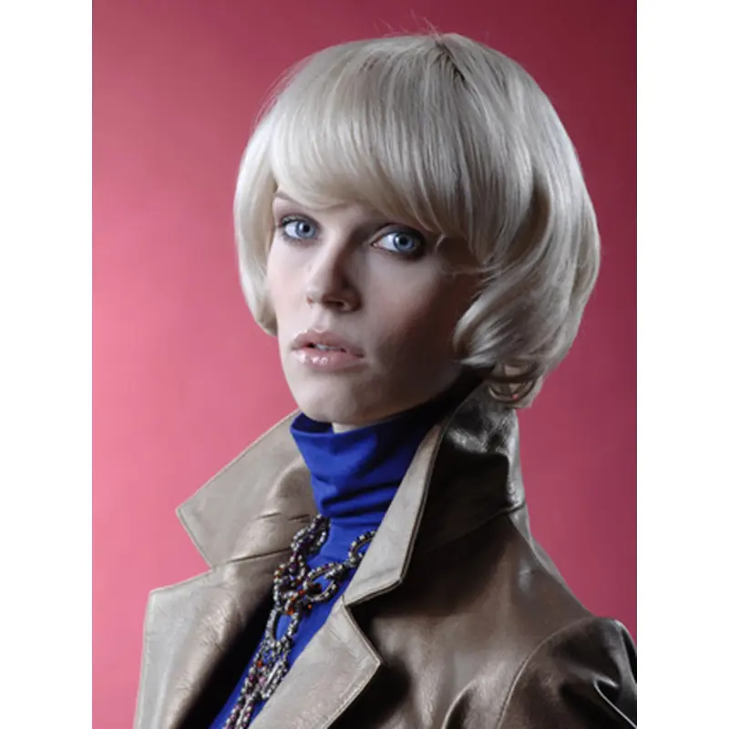 Young Fashion Platinum Blonde Soft Straight Bob Wigs