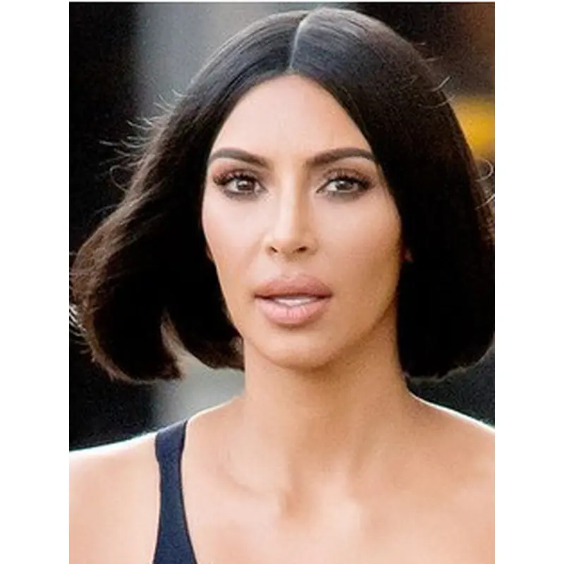 10" Synthetic Black Straight Kim Kardashian Wigs