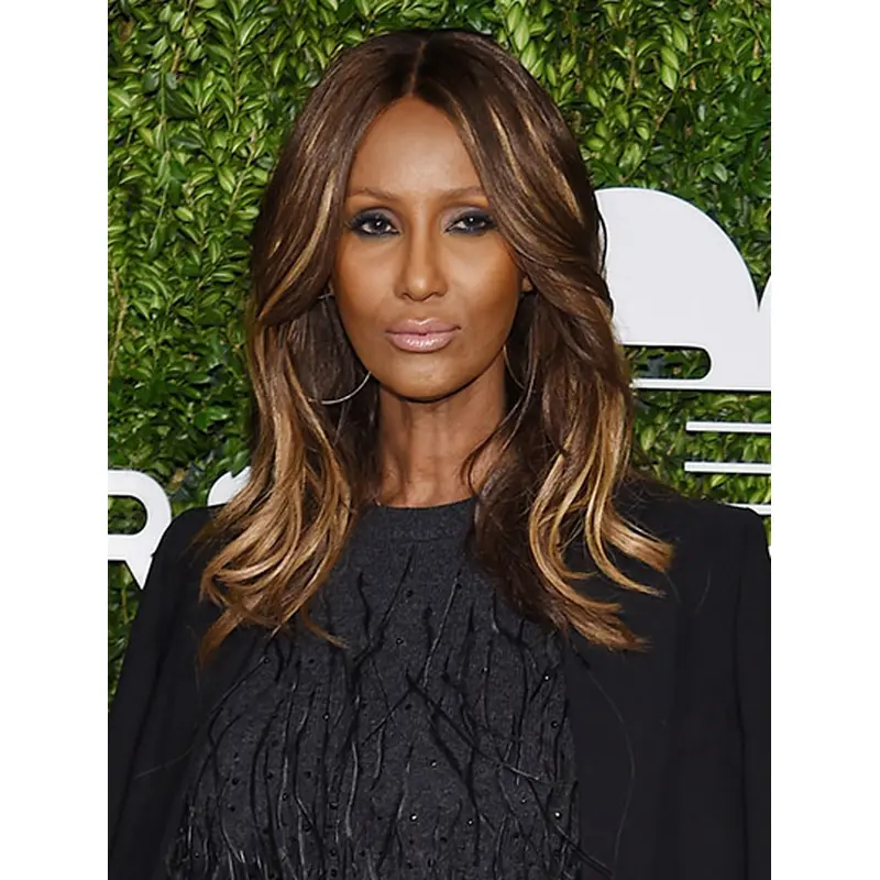 Wavy Ombre/2 Tone Lace Front Shoulder Length Without Bangs Iman Wigs