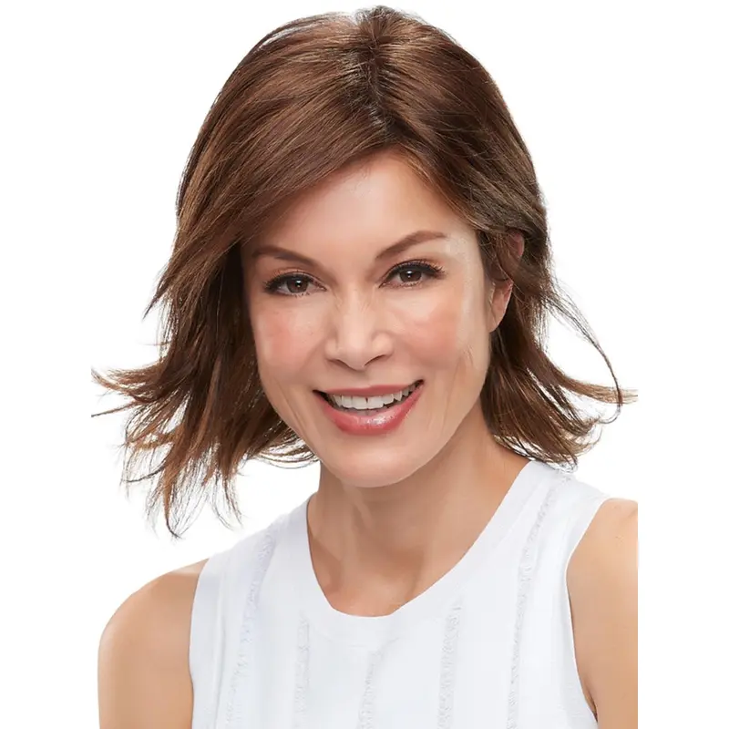 12" Straight Auburn Monofilament Wig Without Bangs
