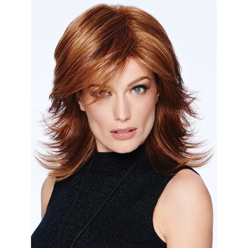 Shoulder Length Straight Capless Layered Synthetic Fashion Wigs