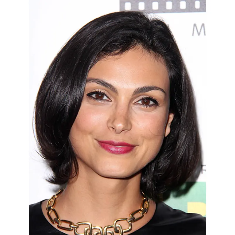 Straight 12" Chin Length Black Synthetic Morena Baccarin Wigs