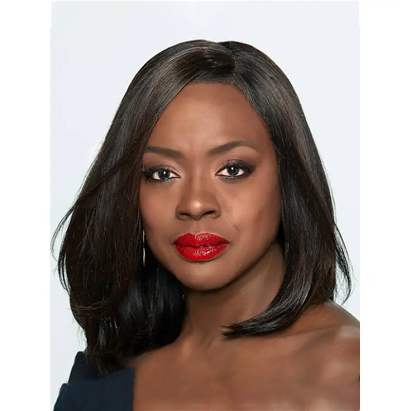 14" Full Lace Shoulder Length Synthetic Straight Viola Davis Wigs