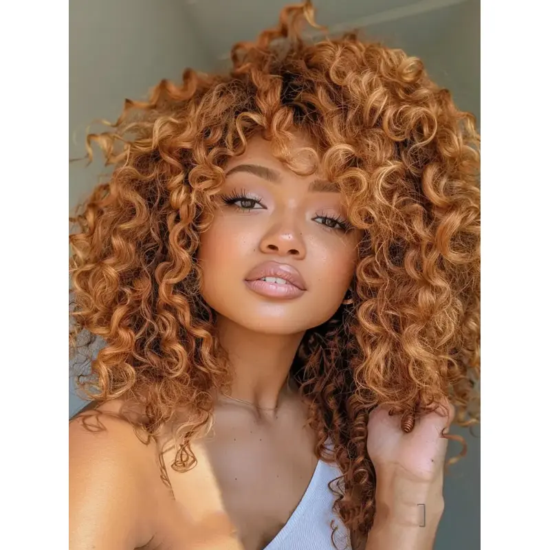 Human Hair Wigs For African American Women Curly 14" Monofilament Wigs