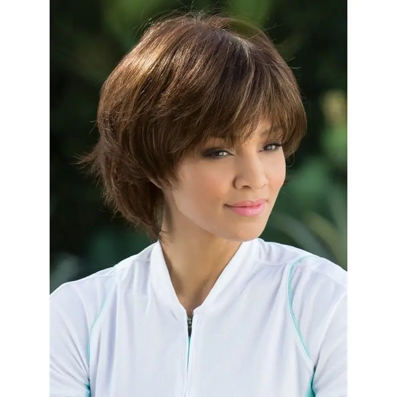 Short Monofilament Synthetic Mono Synthetic Wigs For White Women