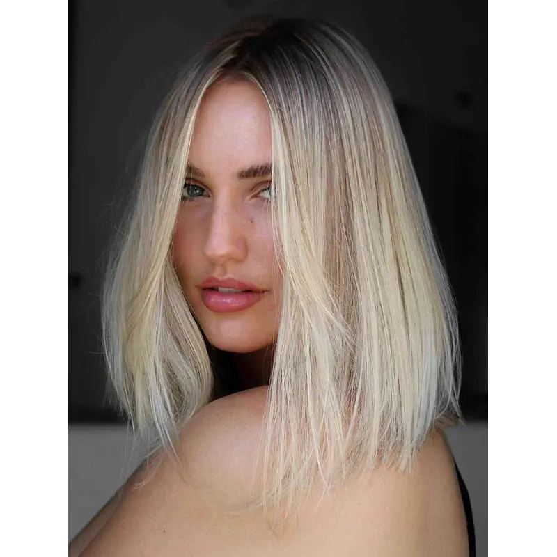 Shoulder Length Wig Synthetic Wigs Bob Lace Front Straight Wigs