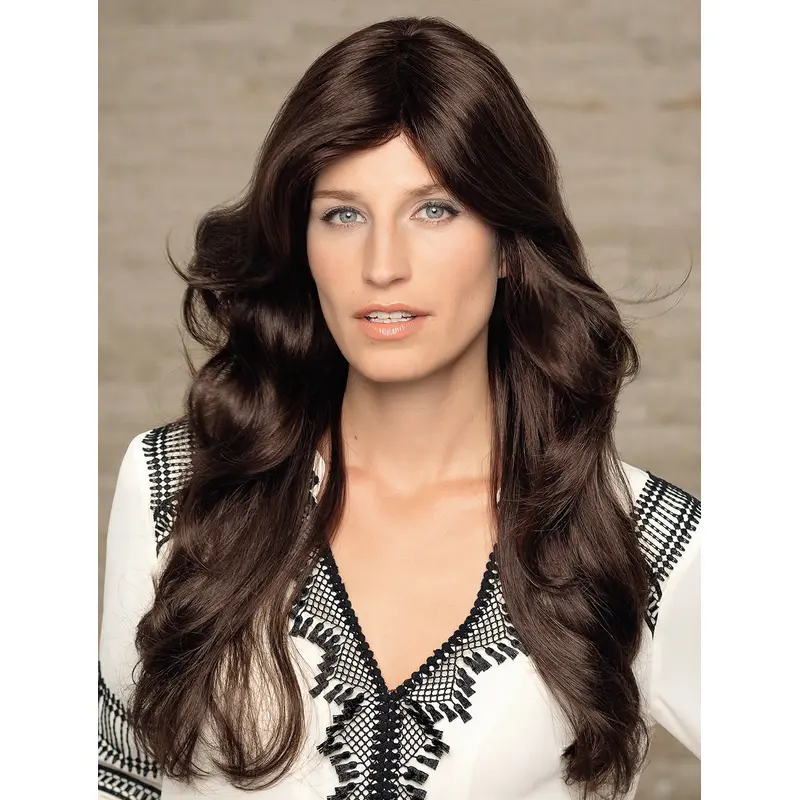Straight Monofilament Brown Remy Human Hair Wigs Long