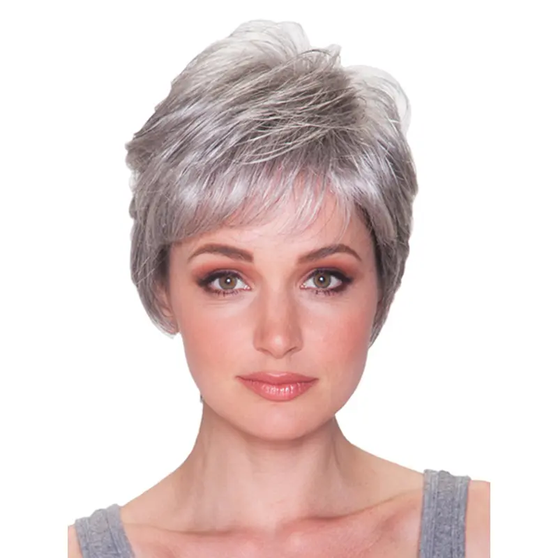 Stylish Straight Short Synthetic Grey Wigs