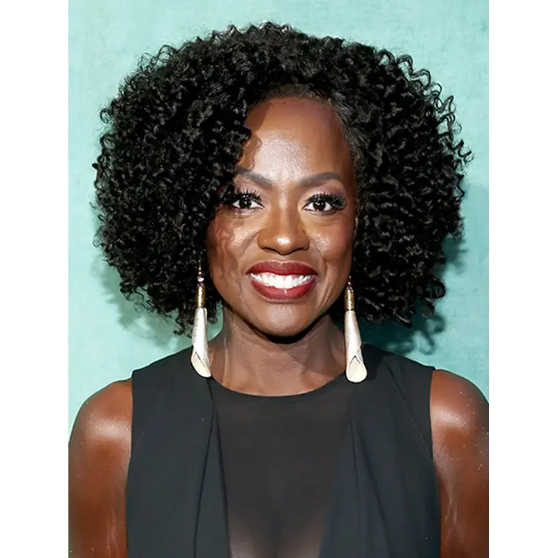 12" Lace Front Chin Length Synthetic Kinky Viola Davis Wigs