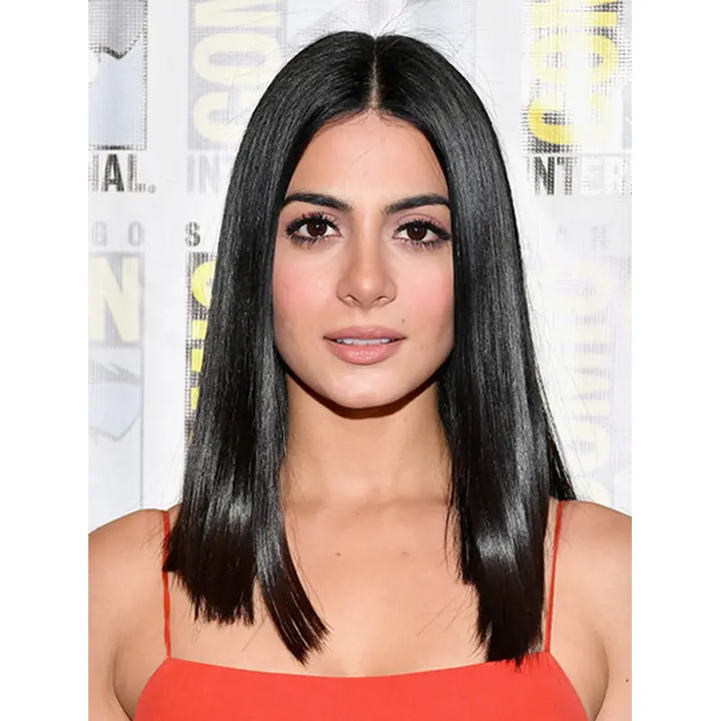 14" Capless Shoulder Length Black Without Bangs Emeraude Toubia Wigs