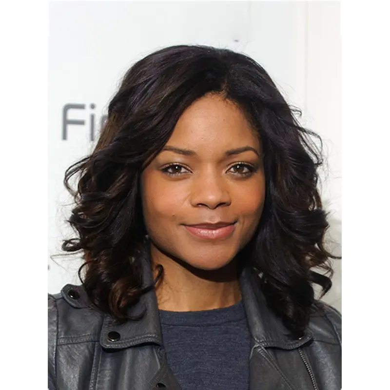 14" Lace Front Shoulder Length Black Without Bangs Naomi Harris Wigs