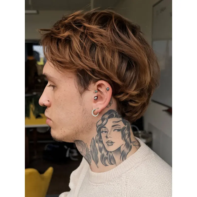 Lace Front Male Wig Layered 6" Wavy Synthetic Wigs