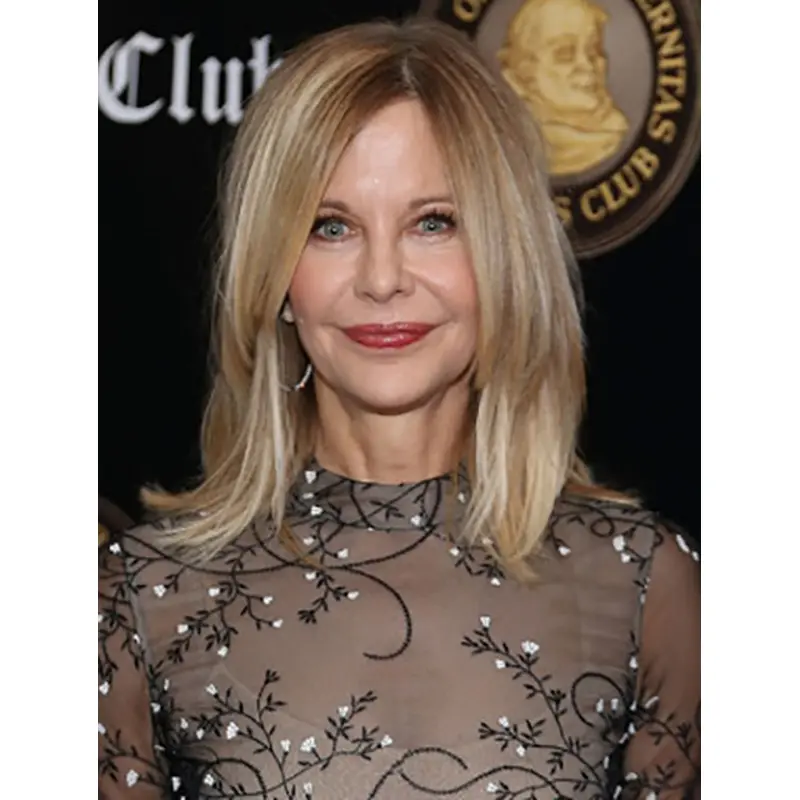 Straight Shoulder Length Ombre/2 Tone Synthetic Meg Ryan Wigs
