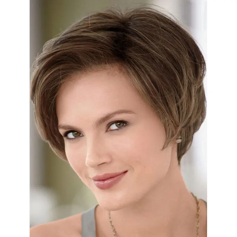 Easy Monofilament Straight Short Celebrity Wigs