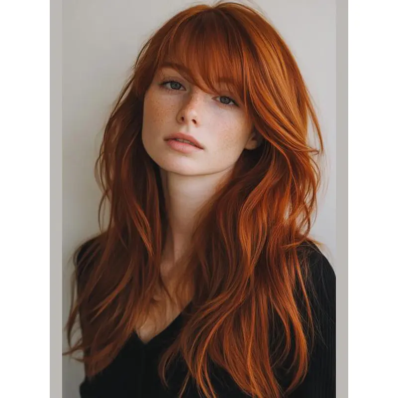 Long Synthetic Wigs With Bangs Monofilament 20" Wigs