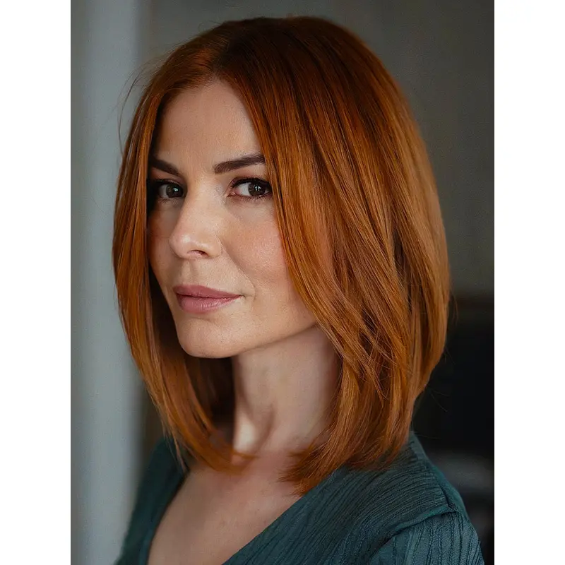 Medium Bob Wigs Layered 12" Straight Shoulder Length Wigs