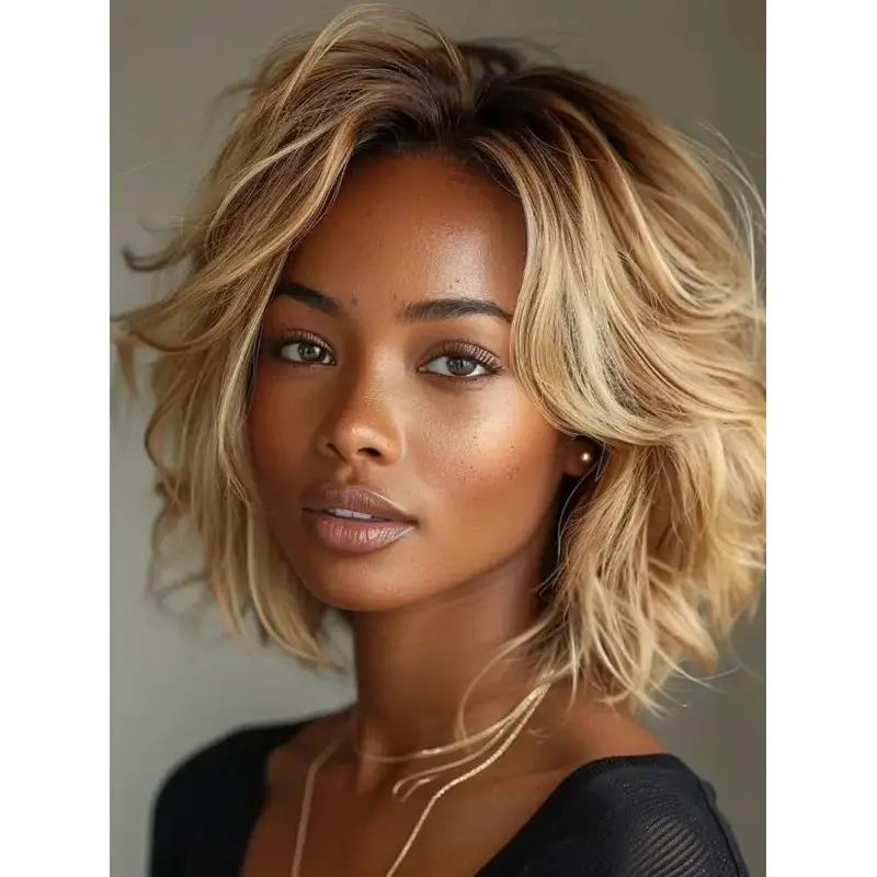 Online Wigs For African American Lace Front 12" Platinum Blonde Wigs