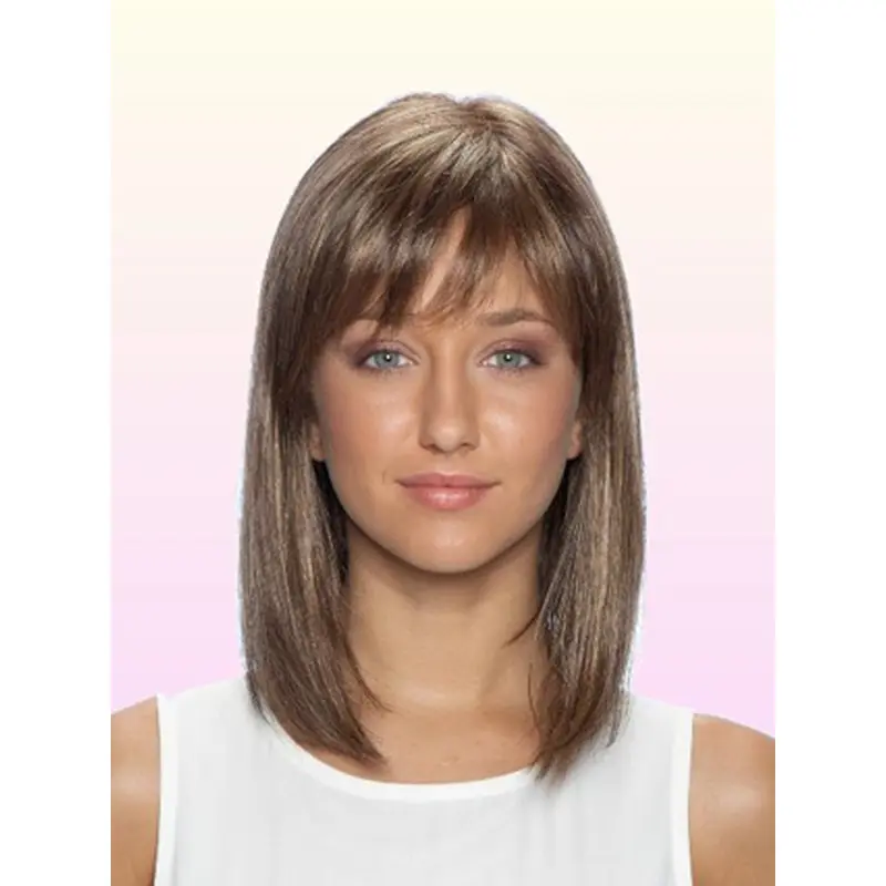 Pleasing Lace Front Straight Shoulder Length Remy Human Lace Wigs