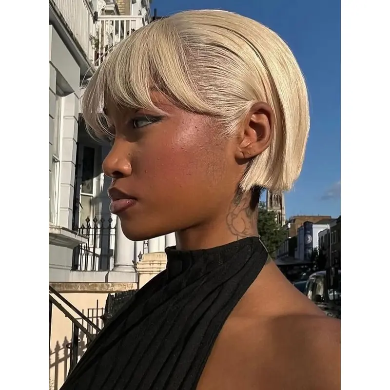 Short Hairstyles Wigs African American 8" Straight Synthetic Wigs