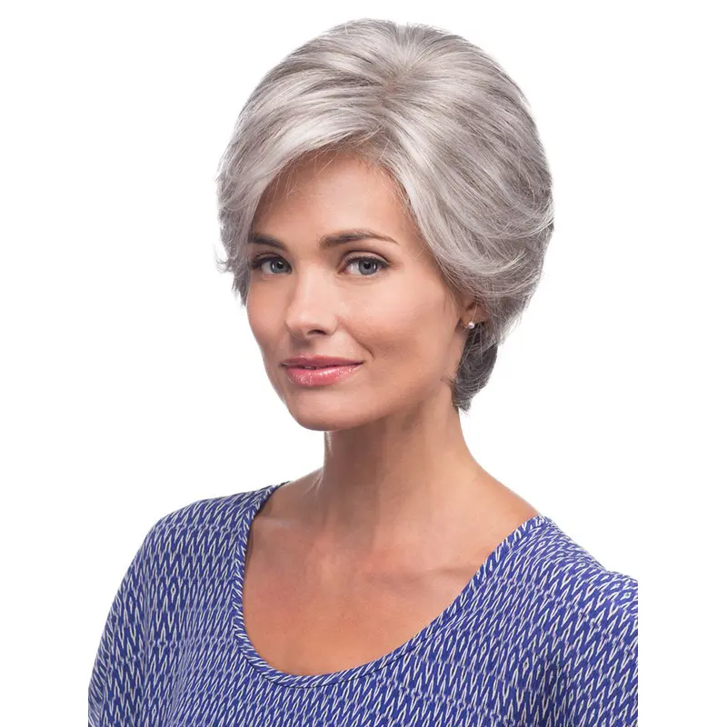 Synthetic 8" Lace Front Grey Wigs For Women