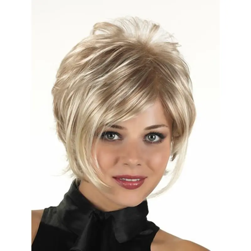 Easy Blonde Curly Short Synthetic Wigs
