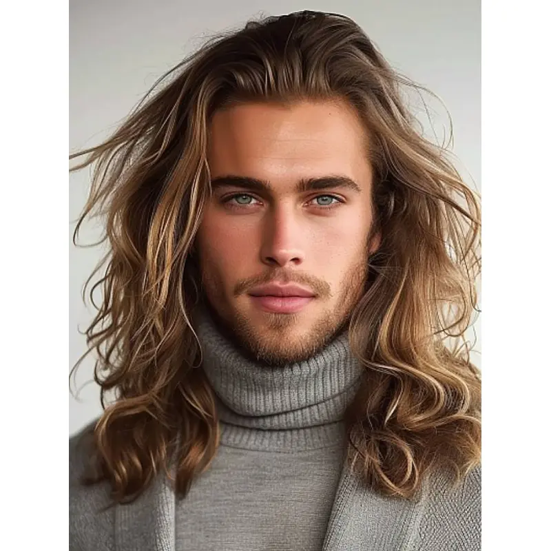 Long Haired Wigs For Men 16" Lace Front Sythetic Wigs