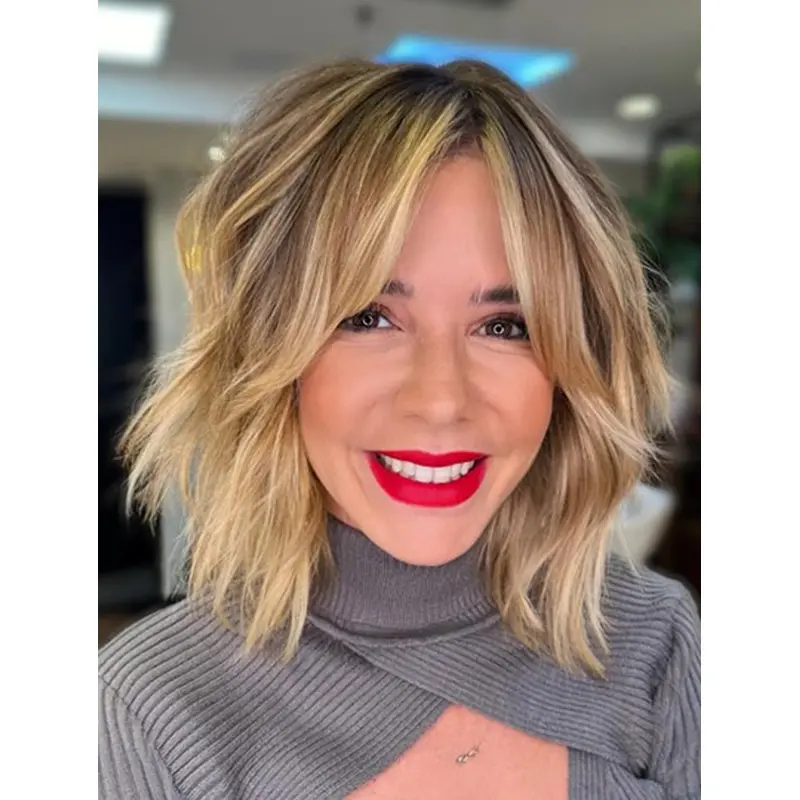 12" Lace Front Synthetic Blonde Bob Style Wigs