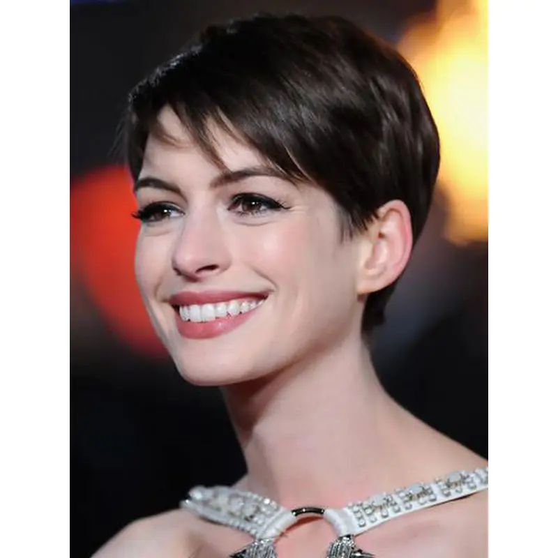Great Lace Front Straight Cropped Anne Hathaway Wigs